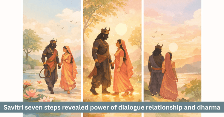 Principle of Seven Steps in Savitri and Yama Dialogue