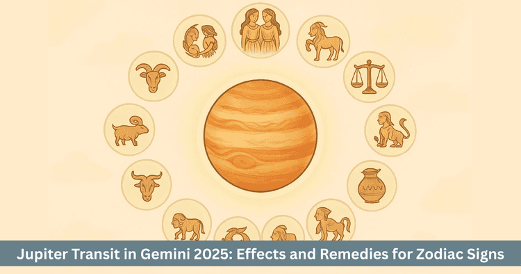 Jupiter Transit in Gemini 2025  zodiac-wise effects and remedies