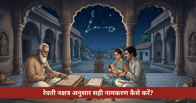 रेवती नक्षत्र नामकरण विधि और नामाक्षर नियम