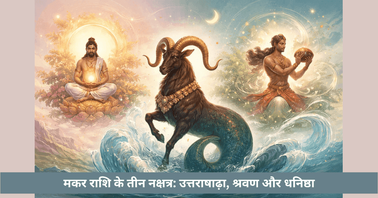 मकर राशि के तीन नक्षत्र: उत्तराषाढ़ा, श्रवण और धनिष्ठा