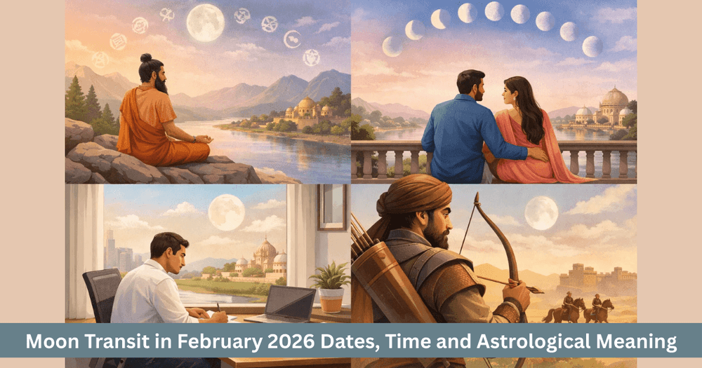 फरवरी 2026 में चंद्र गोचर