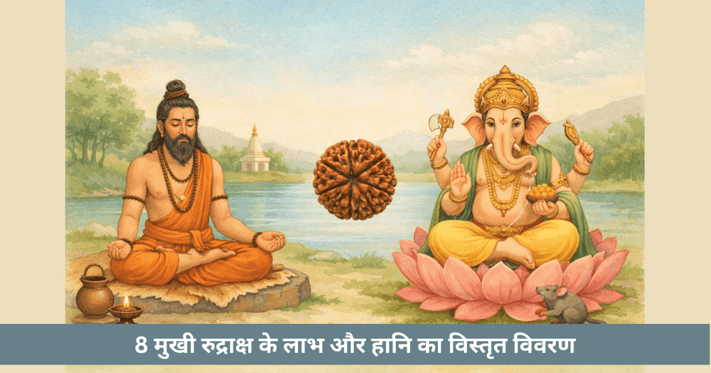 8 मुखी रुद्राक्ष के फायदे, नुकसान और पहनने के नियम