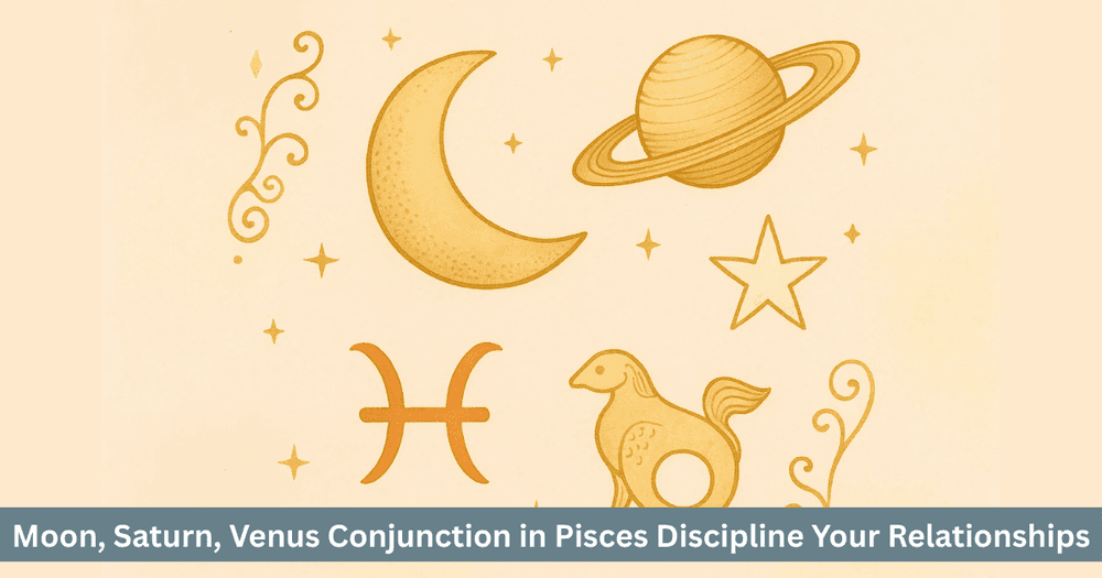 Moon Saturn Venus Conjunction 2025: Karmic Closure and Disciplined Love in Pisces.