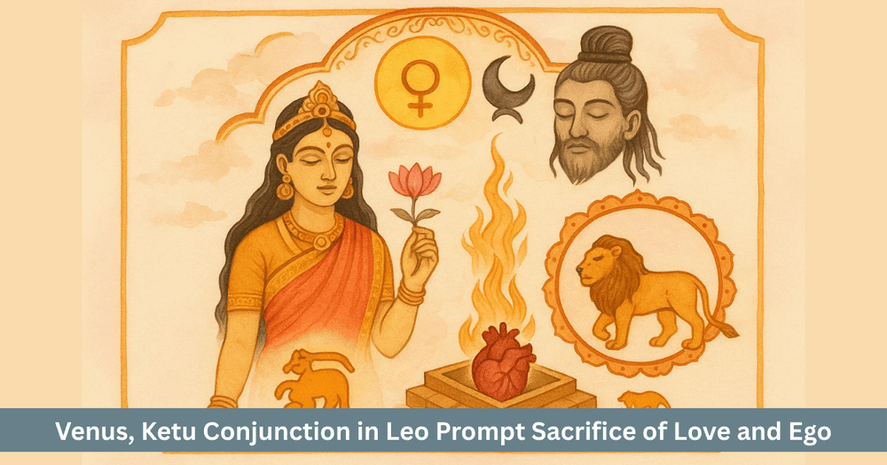 Venus Ketu Conjunction 2025: Love, Detachment and Karmic Purification in Leo.
