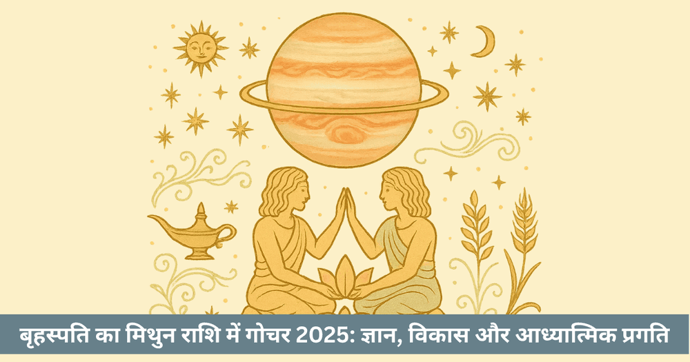 बृहस्पति मिथुन गोचर 2025 राशि अनुसार प्रभाव और उपाय