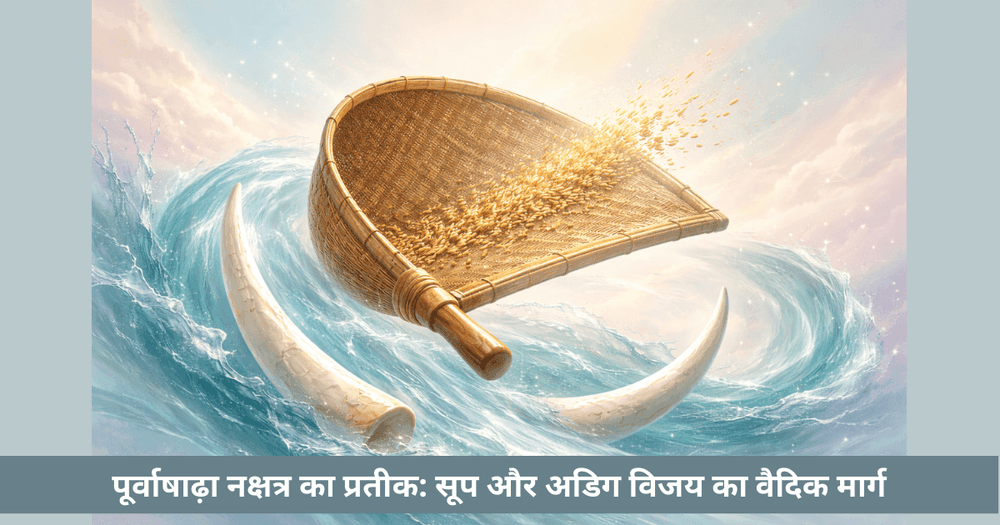 पूर्वाषाढ़ा नक्षत्र सूप प्रतीक अर्थ, जल तत्व और अडिग विजय