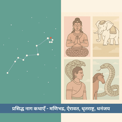 अन्य प्रसिद्ध नाग कथाएँ - मणिभद्र, ऐरावत, धृतराष्ट्र, धनंजय और कद्रू का शाप