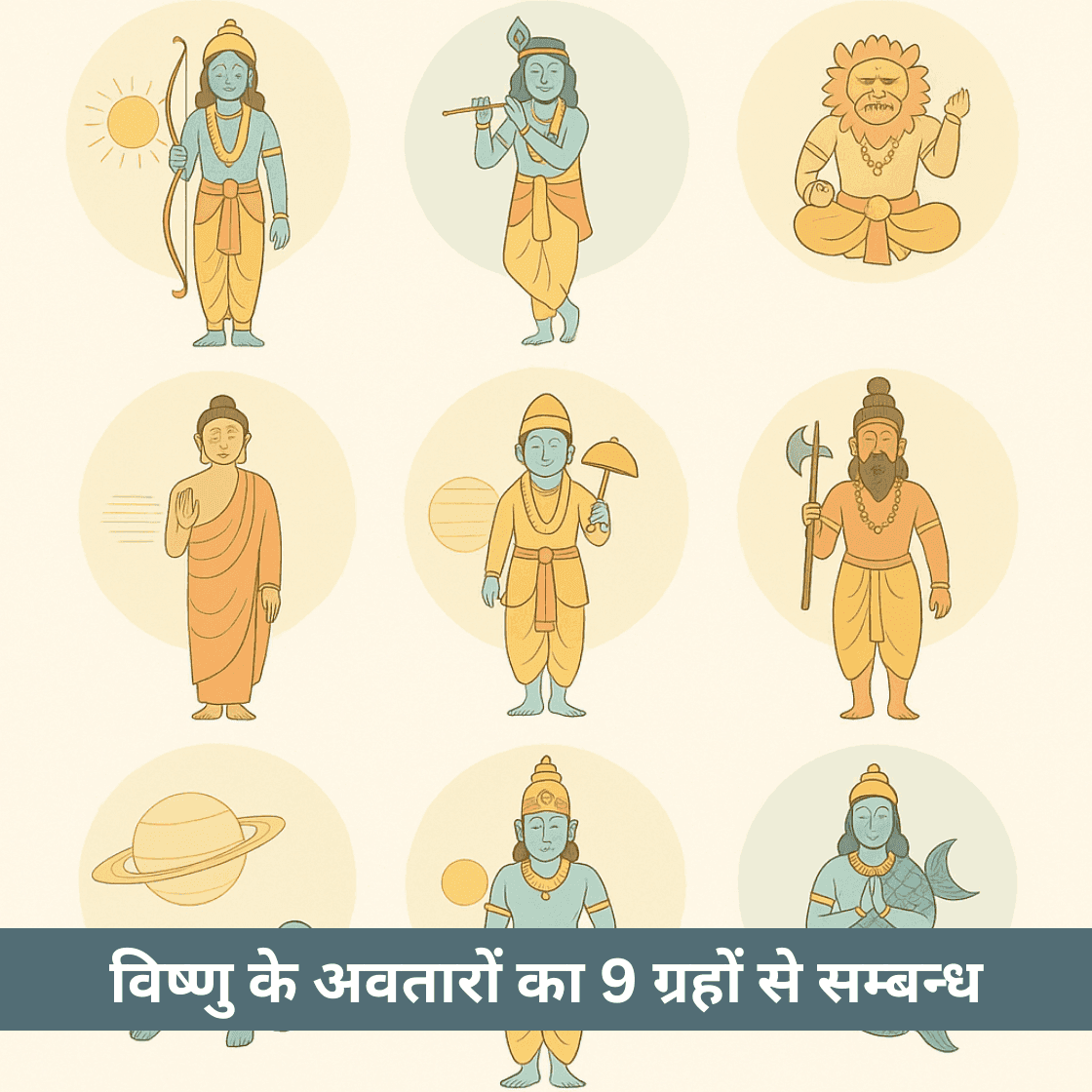 क्या भगवान विष्णु के अवतार नौ ग्रहों से जुड़े हैं?