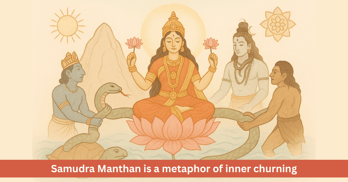 Why did Goddess Lakshmi arise during Samudra Manthan and what does it teach for life