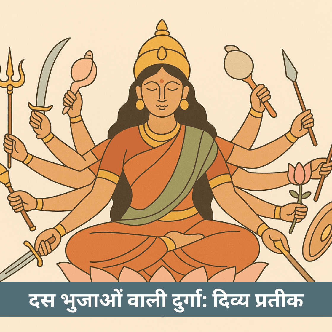 दस भुजाओं वाली दुर्गा: दिव्य प्रतीक, आध्यात्मिक गूढ़ता और ब्रह्मांडीय रहस्य