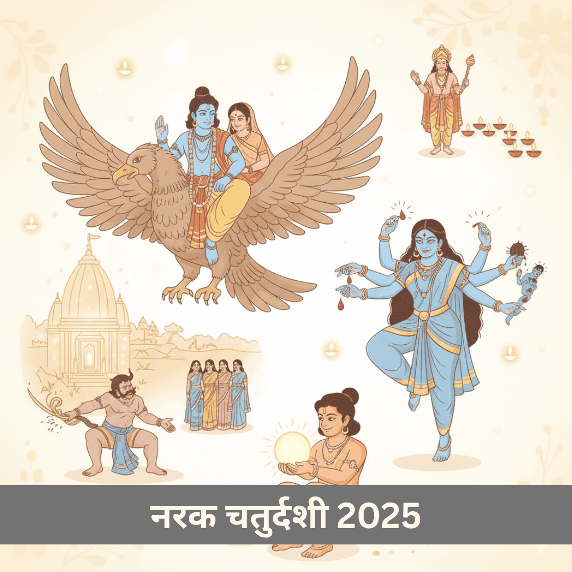 नरक चतुर्दशी 2025 : तिथि, कथा और संपूर्ण अनुष्ठान
