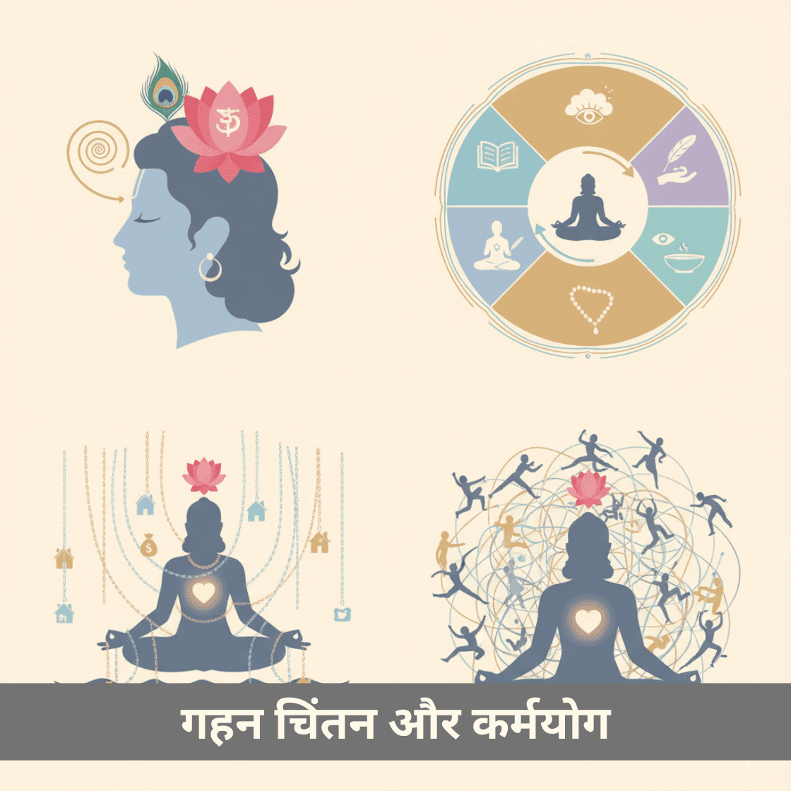 कृष्ण की शिक्षाएँ: विचार, गहन ज्ञान, कर्म और आंतरिक स्वतंत्रता का मार्गदर्शन