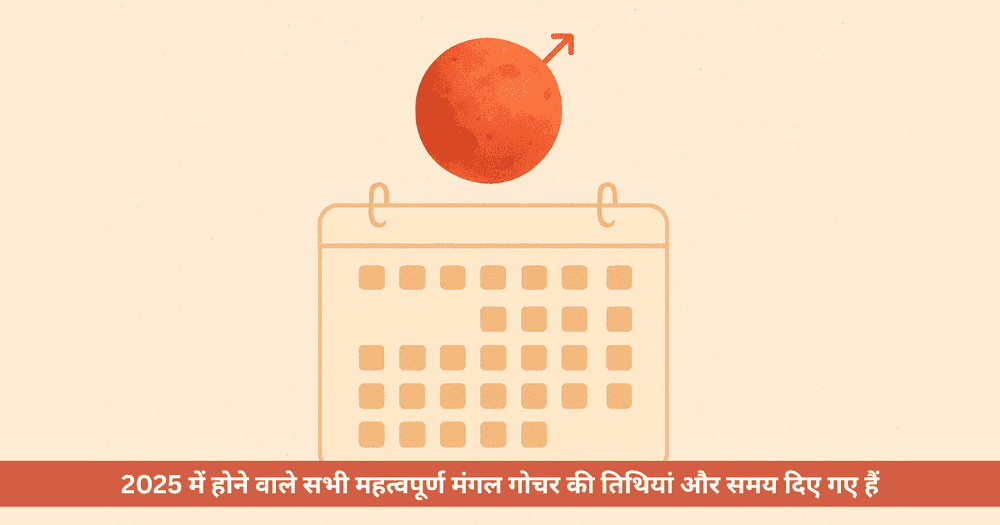  मंगल गोचर कैलेंडर