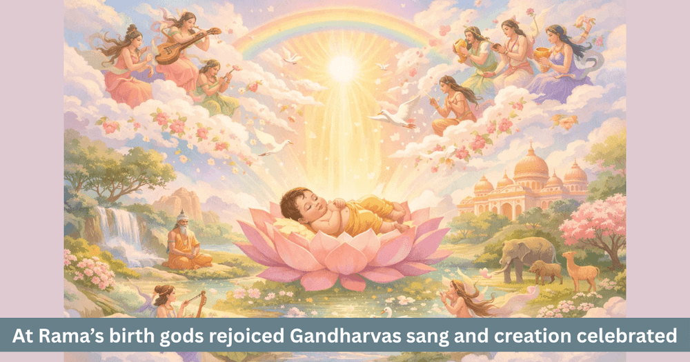 Celebration of Gods and Gandharvas at Rama’s Birth