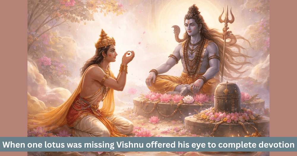 Hidden meaning of Vishnu offering his eye to Shiva