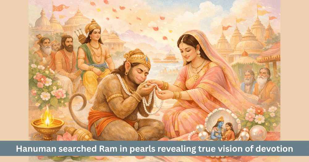 Hanuman and the Search for Ram in Pearls