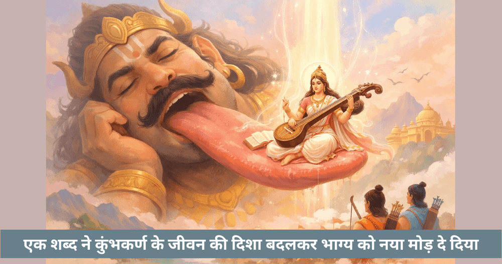 कुम्भकर्ण और सरस्वती का शब्द