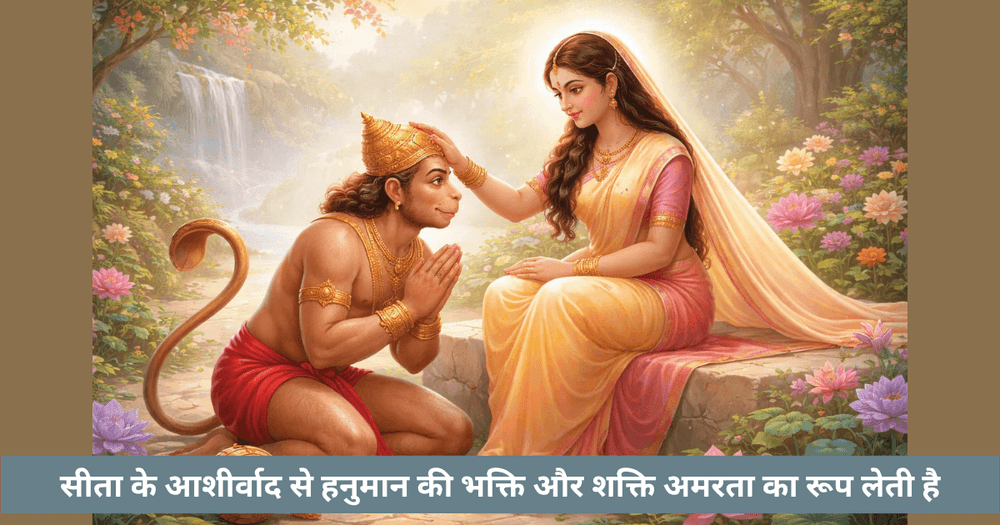 हनुमान का दिव्य आशीर्वाद सीता माता से