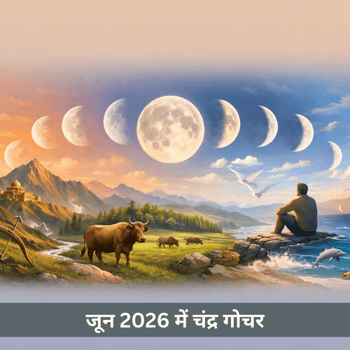 जून 2026 में चंद्रमा का गोचर: राशि परिवर्तन और विस्तृत प्रभाव