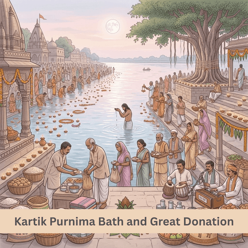 Kartik Purnima Bath and Great Donation