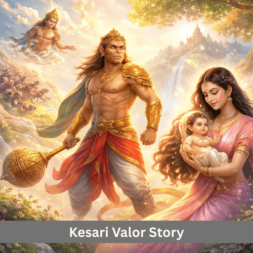 Kesari’s Valor and the Sign of Hanuman’s Birth: When an Act of Courage Opened the Path to a Divine Blessing