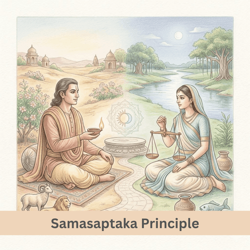 Samasaptaka Principle: Secret of Opposite Signs