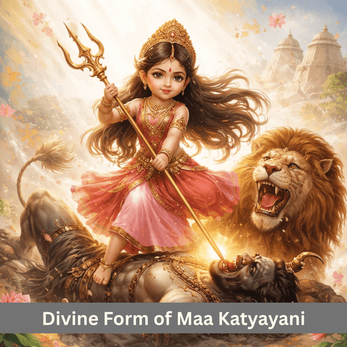 Divine Form of Maa Katyayani and Arunasura Slaying