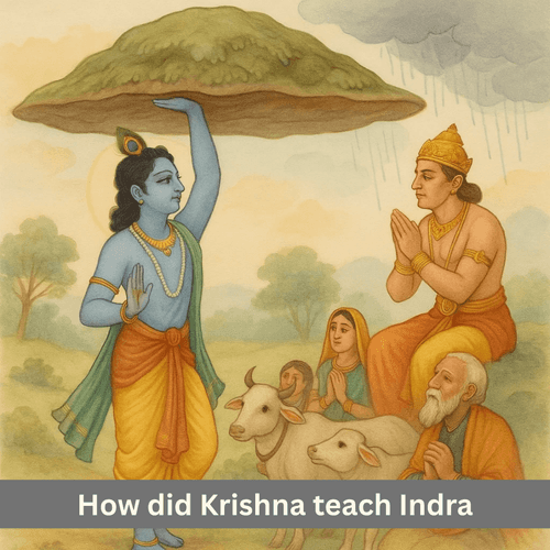 How did Krishna teach Indra humility?