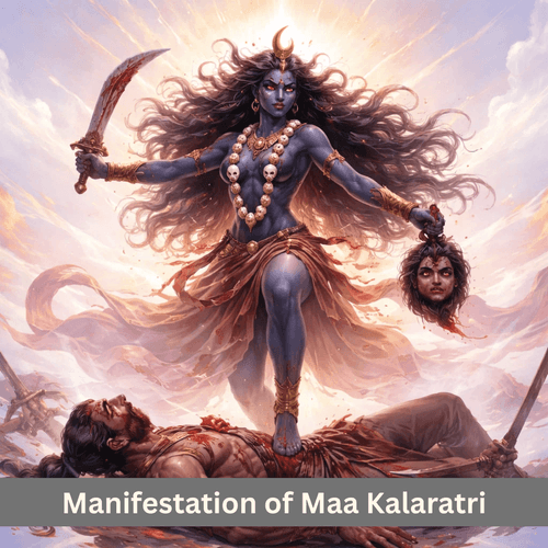 Manifestation of Maa Kalaratri and End of Chanda Munda