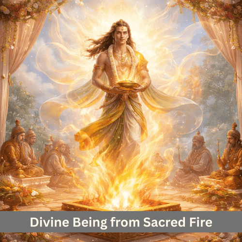 The Divine Being Emerging from the Yajna Fire: Manifestation Through Agni