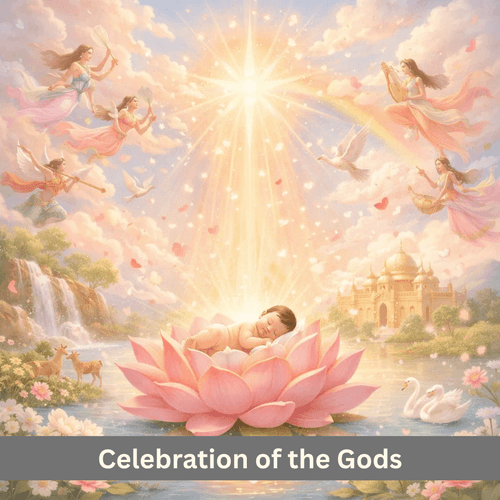 The Celebration of the Gods and Gandharvas’ Song: Rama’s Universal Birth Joy