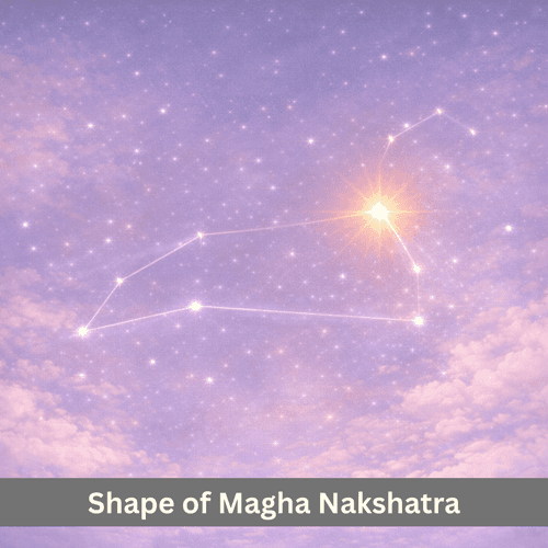 The Sky Shape of Magha Nakshatra: A Bright Anchor at the Entrance of Leo
