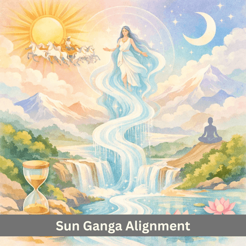 Rare Alignment of Surya Deva and Ganga Descent: Purification of Soul and Mind