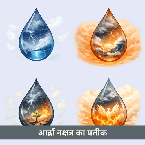 आर्द्रा नक्षत्र का प्रतीक आंसू की बूँद: तूफान, शुद्धि और भीतर से पुनर्जन्म