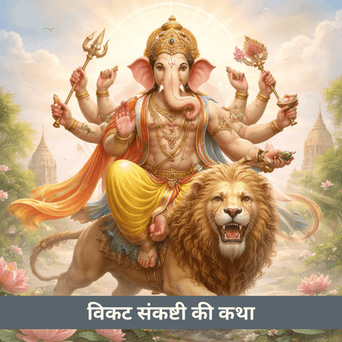 विकट संकष्टी और दस भुज वाला सिंह वाहन गणपति की कथा