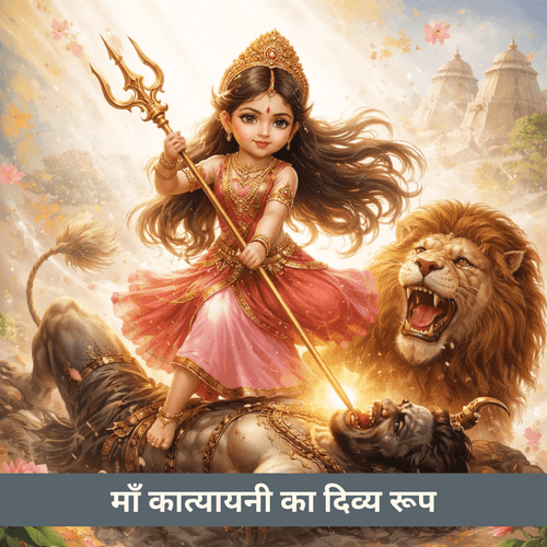 माँ कात्यायनी का दिव्य रूप और अरुणासुर वध