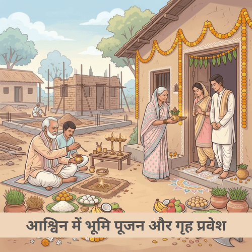 आश्विन में भूमि पूजन और गृह प्रवेश
