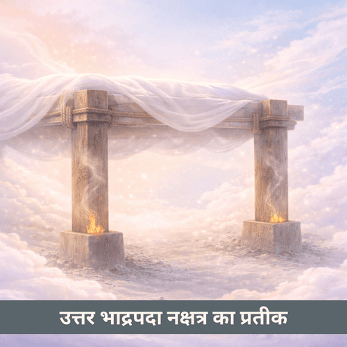 उत्तर भाद्रपदा नक्षत्र का प्रतीक: अर्थी के पीछे के पाये और अंतिम मुक्ति की शांत अवस्था