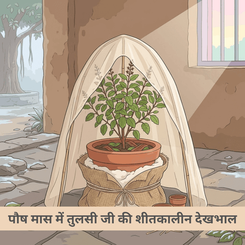 पौष मास में तुलसी जी को ठंड और पाले से कैसे बचाएं?