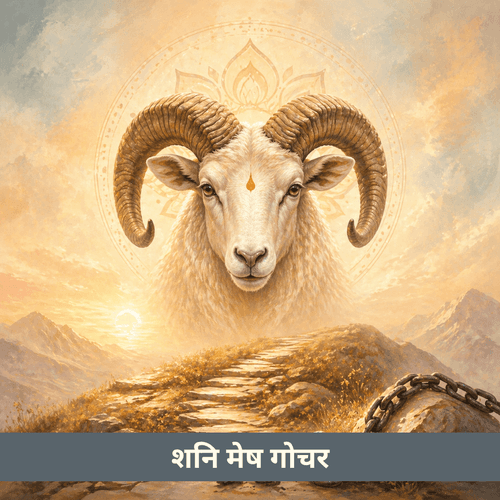 मेष राशि में शनि गोचर: धैर्य, अनुशासन और आत्मसंयम की अग्नि परीक्षा