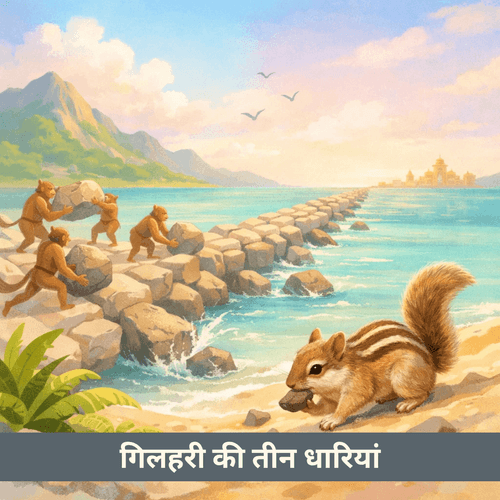 गिलहरी की पीठ पर तीन धारी: भगवान ने छोटे प्रयास को भी अमर किया