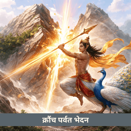कार्तिकेय और क्रौंच पर्वत का भेदन: बाधाओं से परे दिव्य शक्ति