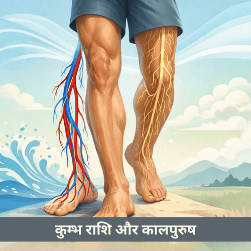 कालपुरुष में कुम्भ: पिंडलियां, निचले पैर और रक्त संचार