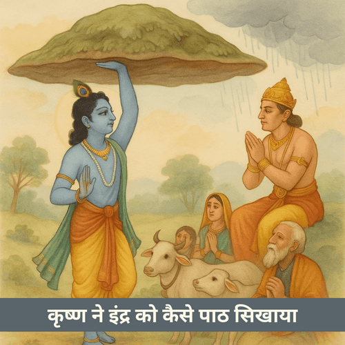 कृष्ण ने इंद्र को कैसे विनम्रता का पाठ सिखाया?