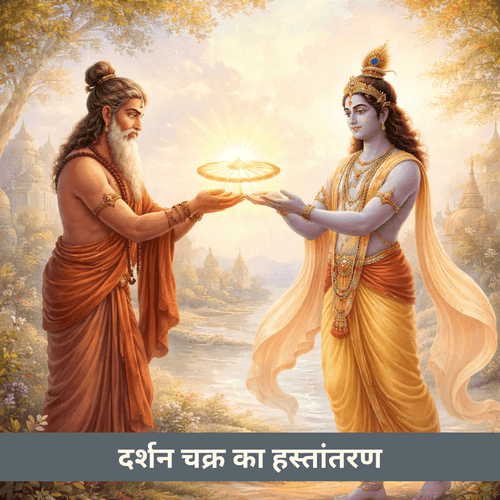 परशुराम द्वारा श्रीकृष्ण को सुदर्शन चक्र प्रदान करना: शक्ति, उत्तराधिकार और दिव्य धर्म का प्रवाह