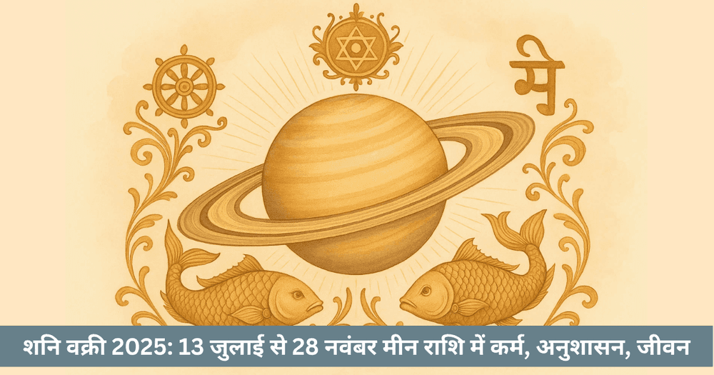 शनि वक्री 2025 (जुलाई-नवंबर): मीन राशि में प्रभाव, कर्मिक समाधान और उपाय