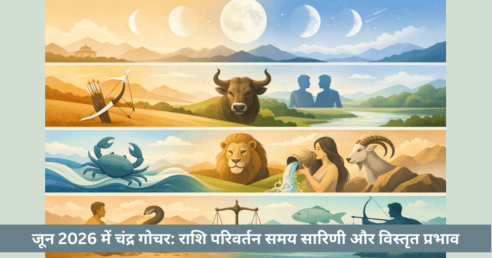 जून 2026 चंद्र गोचर: राशि और प्रभाव