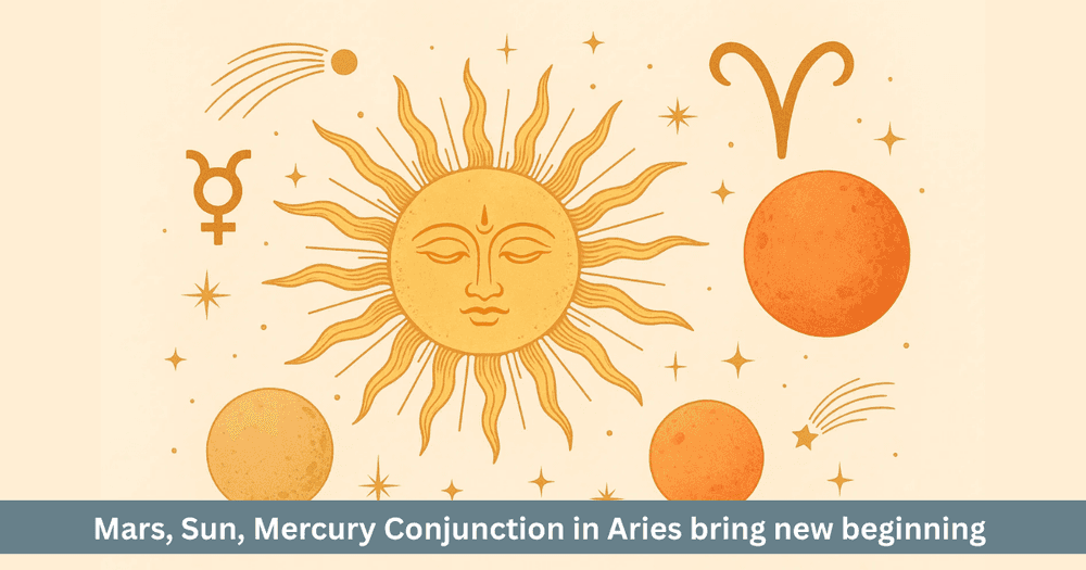 Budhaditya Yoga 2025: Sun Mercury Conjunction in Aries. Leadership, Intellect and New Initiatives.