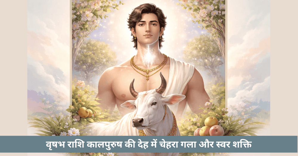 कालपुरुष में वृषभ – चेहरा, गला और पोषण