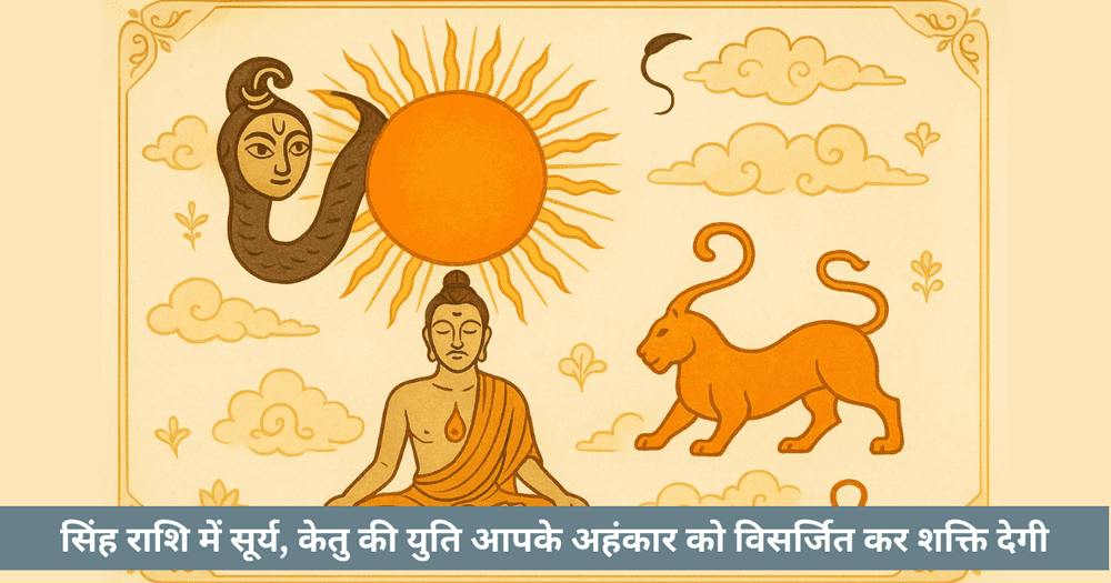 सूर्य केतु युति 2025: सिंह में अहंकार शुद्धि और कर्मिक रीसेट।